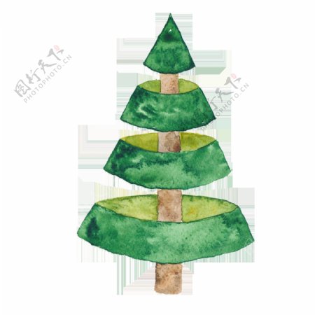 手绘切割圣诞树圣诞节小树透明素材
