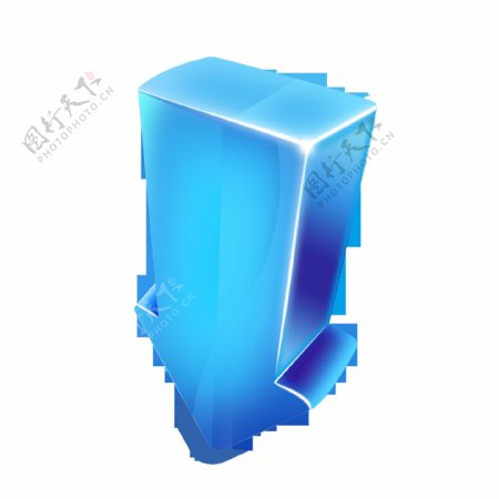 3D立体蓝色箭标元素