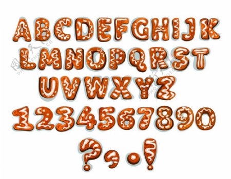 饼干字母字体图片