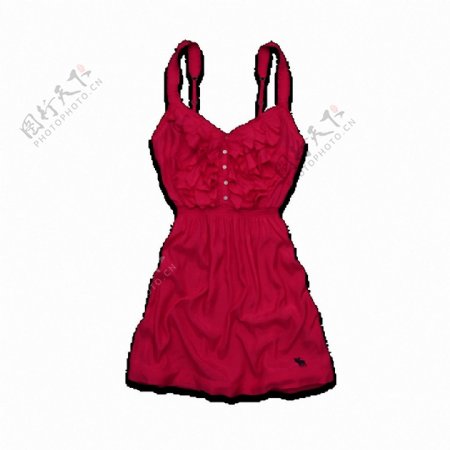 红色吊带连衣裙免抠png透明图层素材