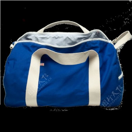 蓝色帆布行李袋免抠png透明图层素材