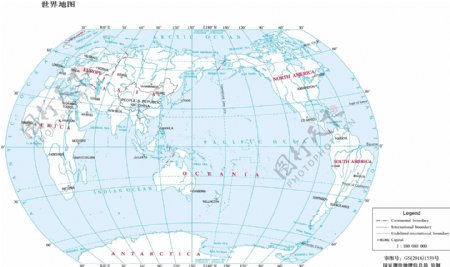 11.8亿英语版世界地图