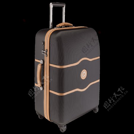 棕色漂亮行李箱免抠png透明图层素材