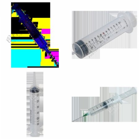 四支注射器免抠png透明图层素材
