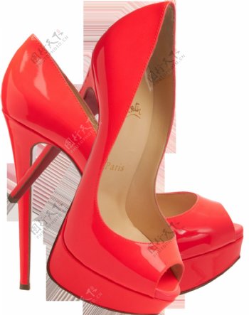 红色漂亮高跟鞋免抠png透明图层素材