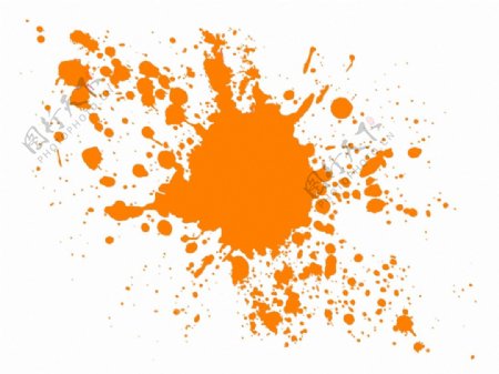 橙色颜料颜色痕迹免抠png透明素材
