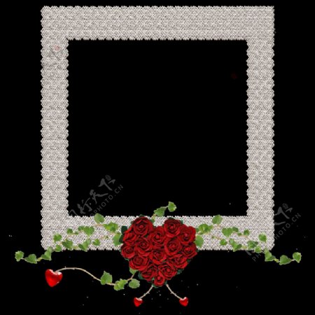 玫瑰花朵相框素材