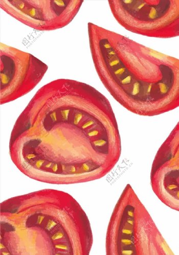 西红柿印花素材