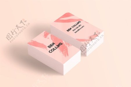 粉色简约创意大气名片卡片模板设计