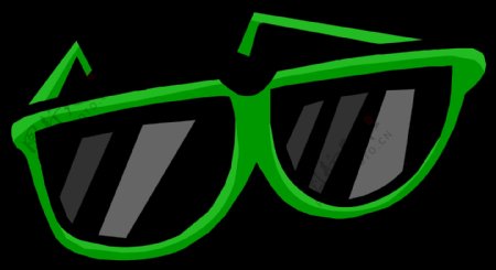 绿色镜框眼镜免抠png透明素材
