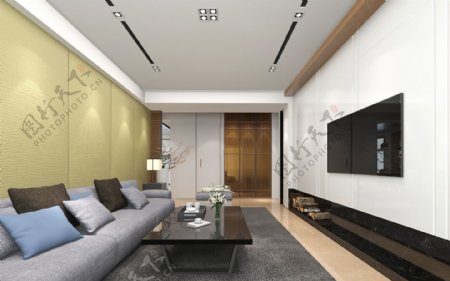 小户型现代简约风格客厅沙发装修效果图