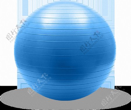 蓝色橡胶健身球免抠png透明图层素材