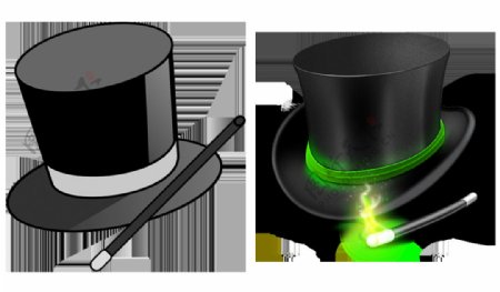 两顶漂亮的魔术帽免抠png透明图层素材