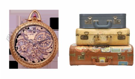 古董钟表箱子免抠png透明图层素材