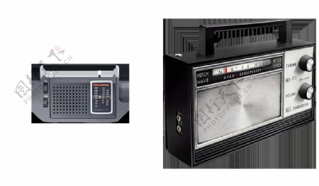 复古收音机免抠png透明图层素材
