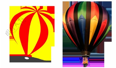 彩色漂亮热气球免抠png透明图层素材