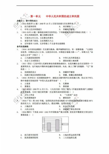 中考专区历史湖南省2017年中考教材知识梳理模块三中国现代史练习打包6套