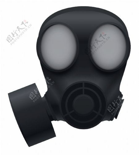 黑色恐怖防毒面具免抠png透明素材