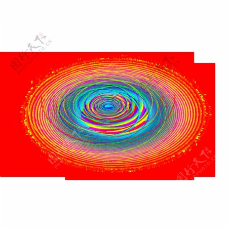 彩色线条圆圈png元素素材