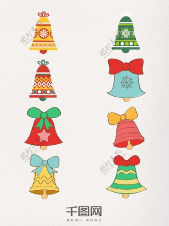 彩色圣诞铃铛装饰图案