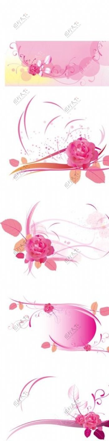 粉红梦幻花朵背景素材