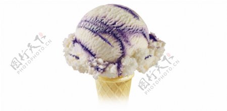 紫色条纹冰淇淋免抠psd透明素材