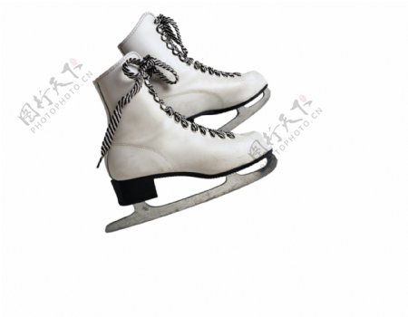 白色女式冰鞋免抠psd透明素材
