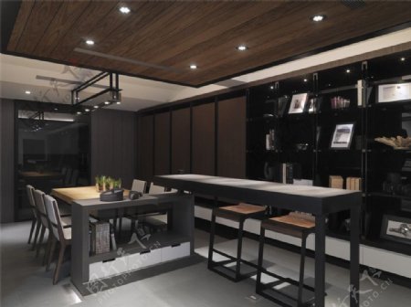 现代冷感客厅灰色地板室内装修效果图
