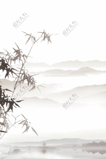 经典山水中国风元素背景