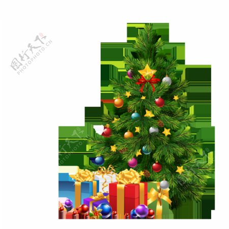圣诞树和圣诞礼物免抠元素