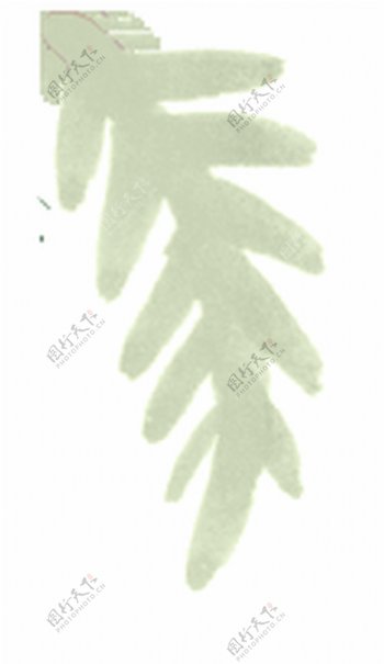 阴影树叶卡通水彩透明素材