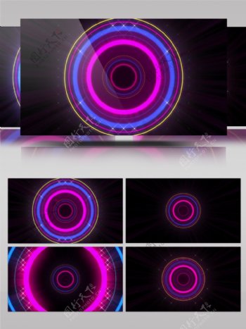 紫色圆环组合视频素材