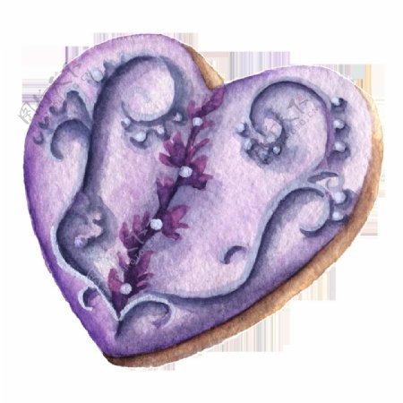 紫色爱心蛋糕卡通透明素材