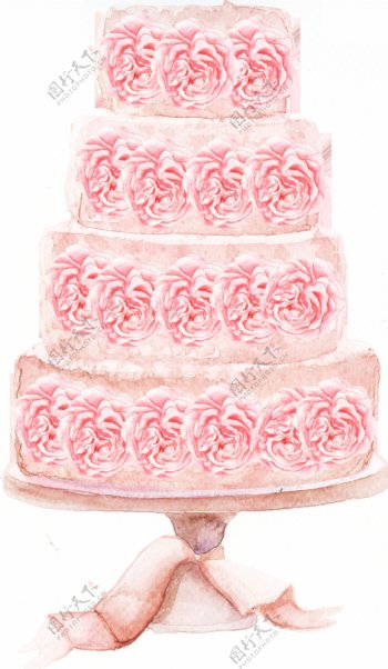 玫瑰蛋糕卡通透明素材