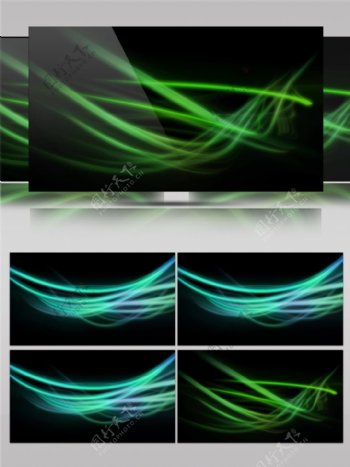 绿色三维线条光效视频素材