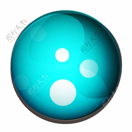 蓝色圆球圆圈png元素
