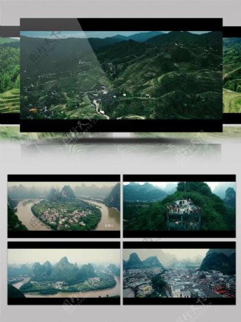 4K航拍广西桂林城市风光视频素材