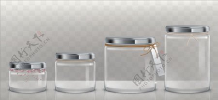 透明玻璃罐矢量素材