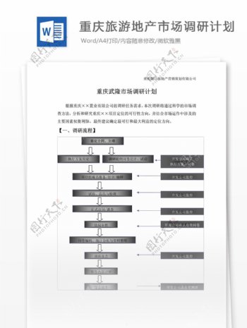 重庆旅游地产市场调研计划word文档模板