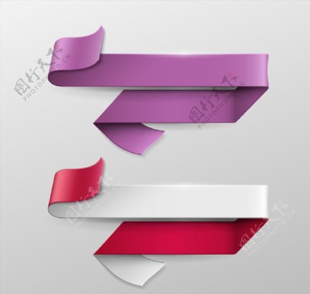 紫色和红色的标签矢量素材