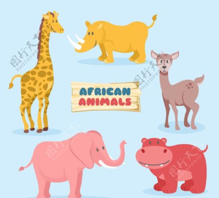 非洲野生动物矢量素材