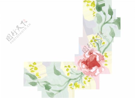春季海报花卉边框透明装饰素材