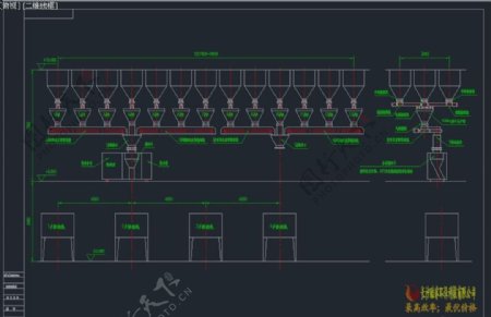 皮带机配料系统图CAD机械图