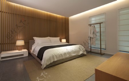 现代时尚金色背景墙卧室室内装修效果图