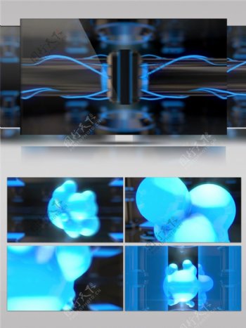 蓝色科幻气泡高清视频素材