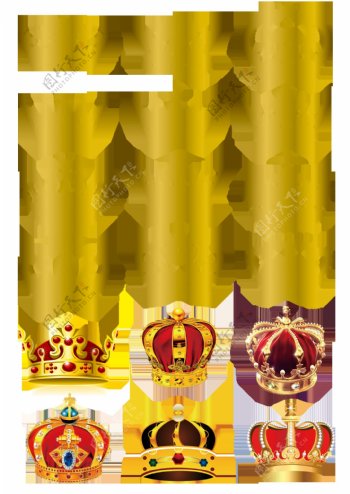 欧式金色皇冠图标合集png元素