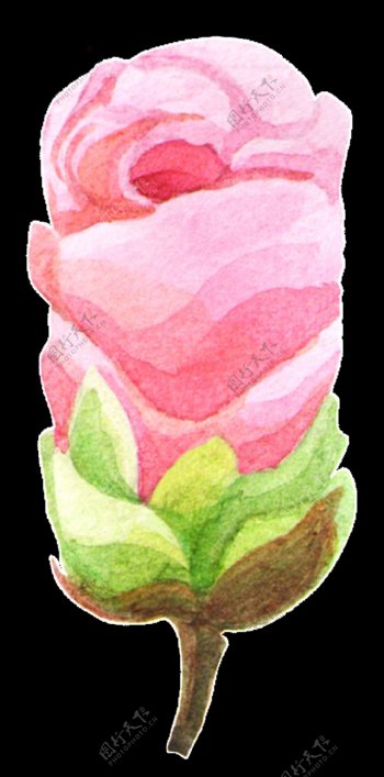 手绘玫瑰花样的雪糕PNG透明素材