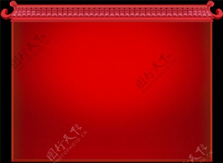 中国红建筑墙透明装饰素材