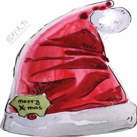 手绘圣诞帽子透明素材卡通