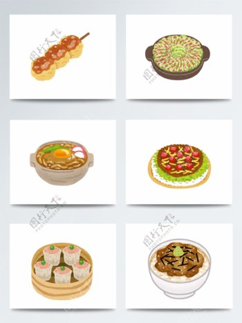 彩绘食物素材中式美食